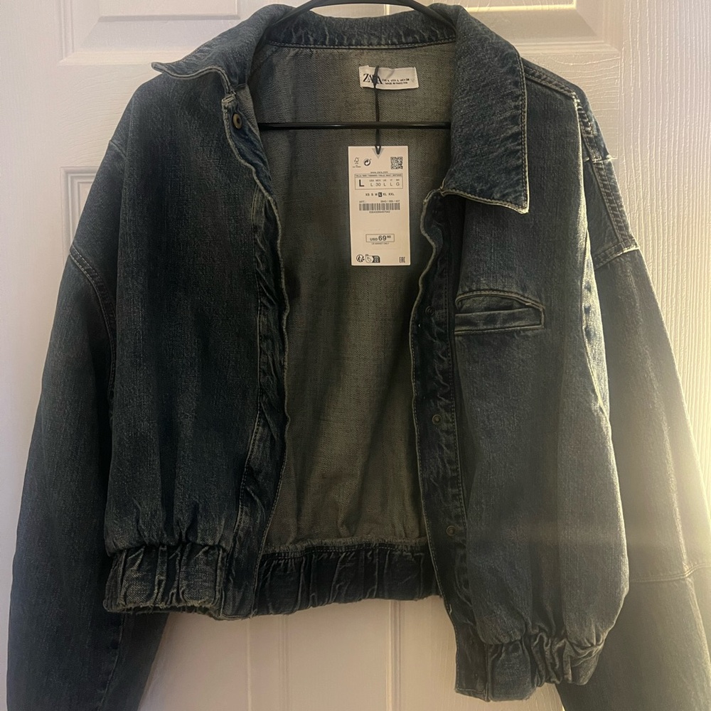 Zara Cropped Denim Jacket